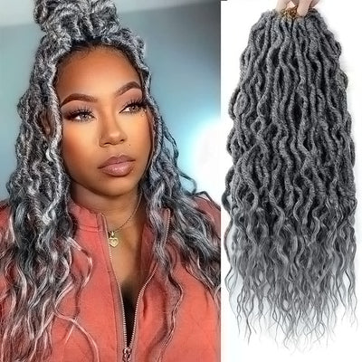 Sambraid Faux Locs Crochet Hair Wavy Goddess Locs Crochet Braids Curly