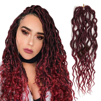 Sambraid Faux Locs Crochet Hair Wavy Goddess Locs Crochet Braids Curly