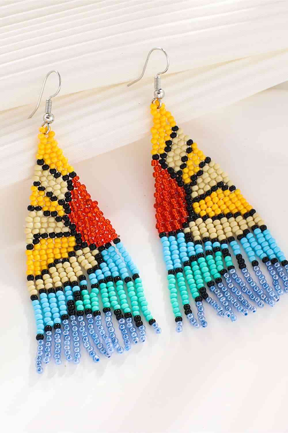 Handcrafted Beaded Dangle Earrings - Vibrant, Lightweight, Trendy