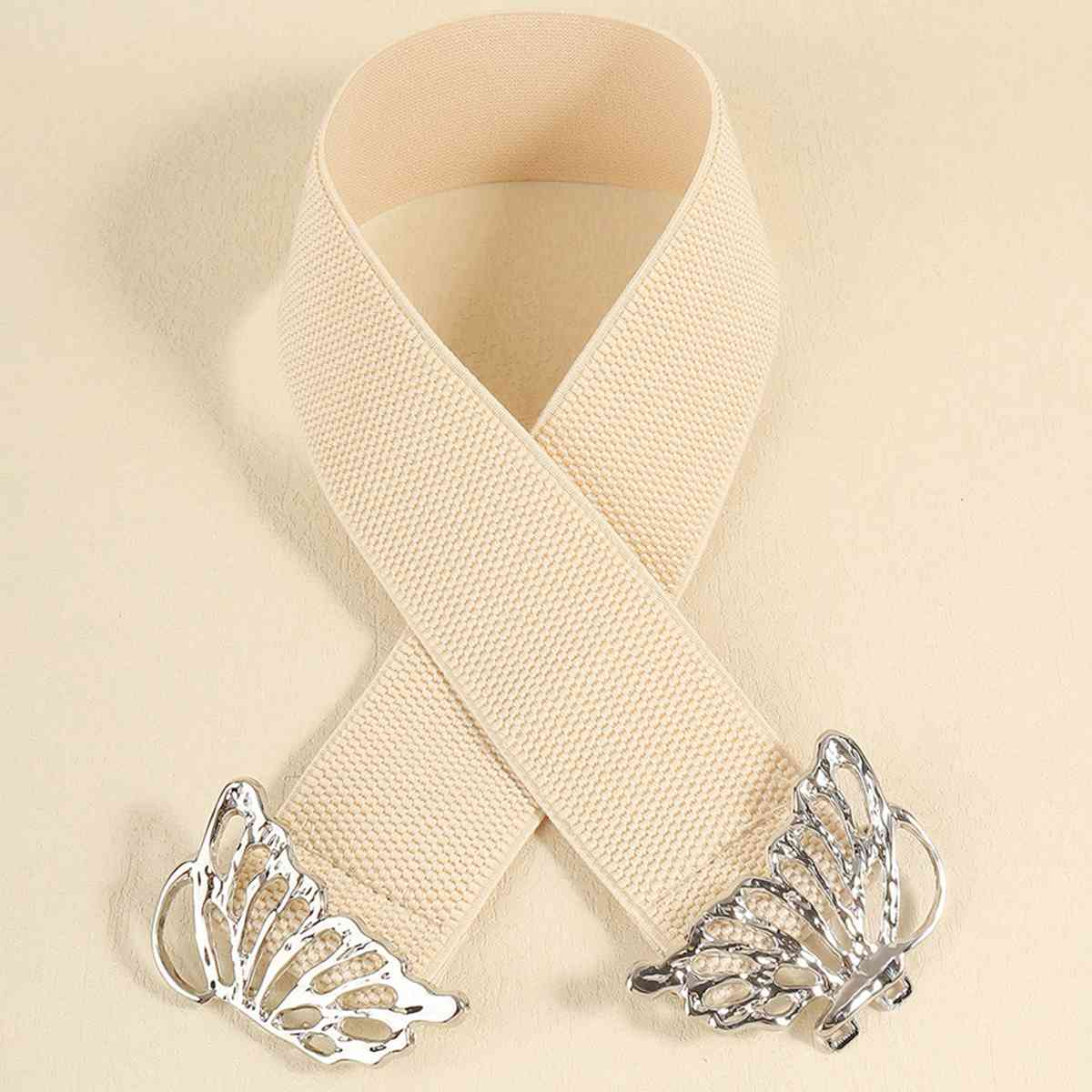 Chic Butterfly Elastic Belt with Durable Alloy Buckle