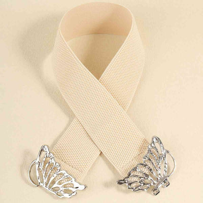 Chic Butterfly Elastic Belt with Durable Alloy Buckle