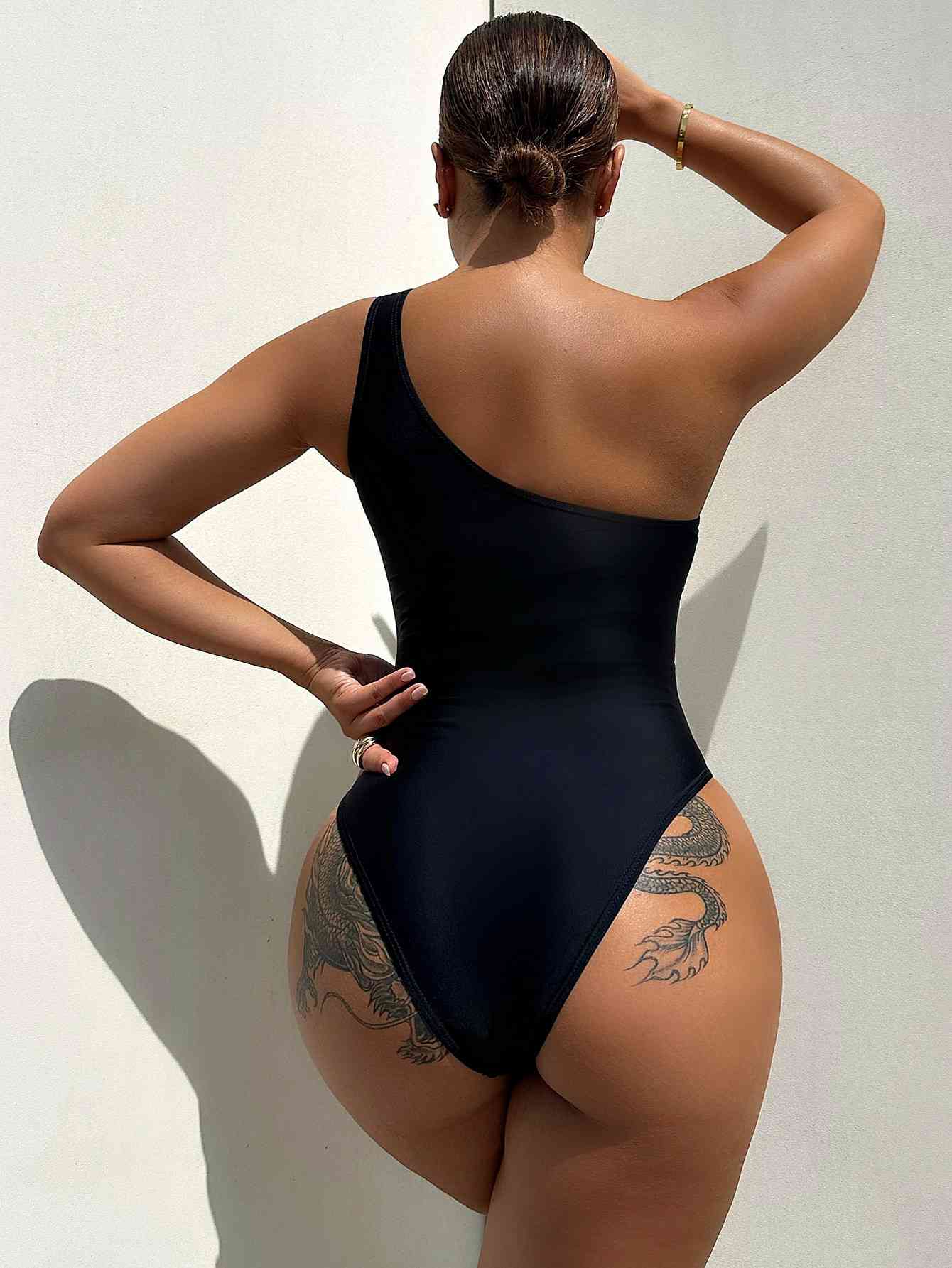 Chic One-Shoulder Sleeveless One-Piece Swimsuit for Summer