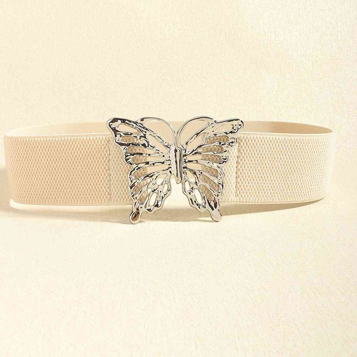 Chic Butterfly Elastic Belt with Durable Alloy Buckle