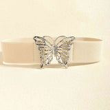 Chic Butterfly Elastic Belt with Durable Alloy Buckle