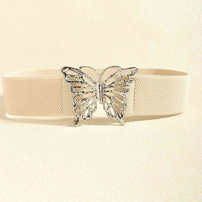 Chic Butterfly Elastic Belt with Durable Alloy Buckle