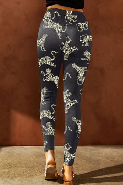 Stylish Women's Animal Print High Waist Workout Leggings