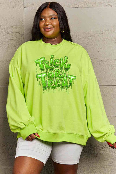Simply Love FuSimpll Size TRICK OR TREAT Graphic Sweatshirt