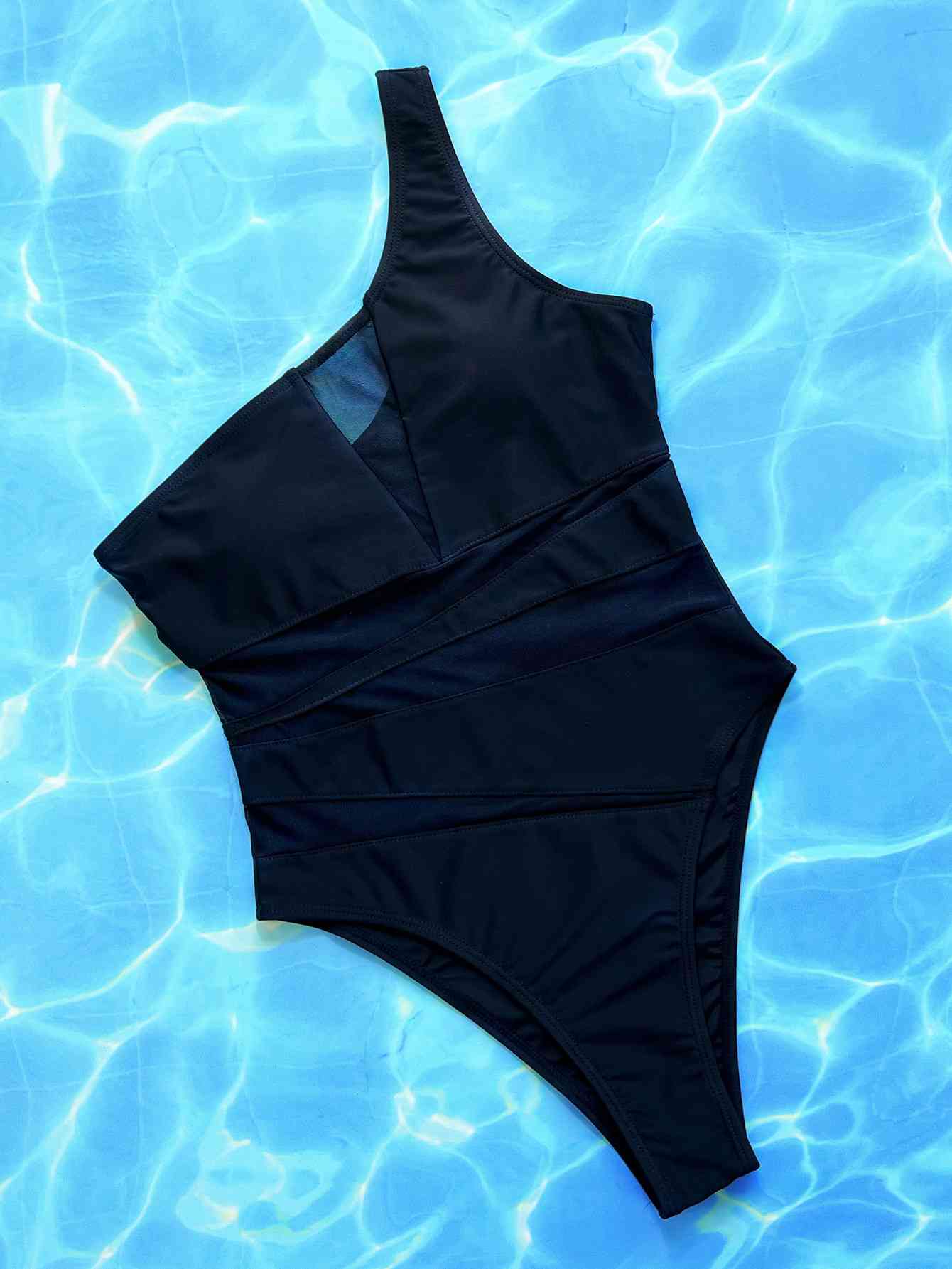 Chic One-Shoulder Sleeveless One-Piece Swimsuit for Summer