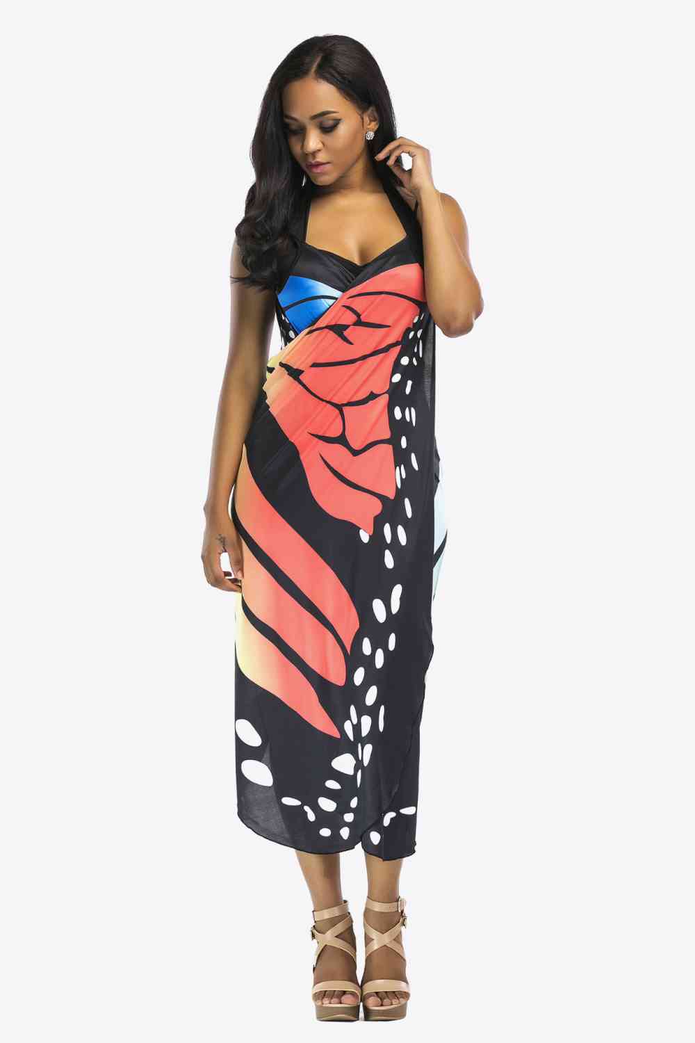 Chic Butterfly Spaghetti Strap Beach Cover-Up for Summer