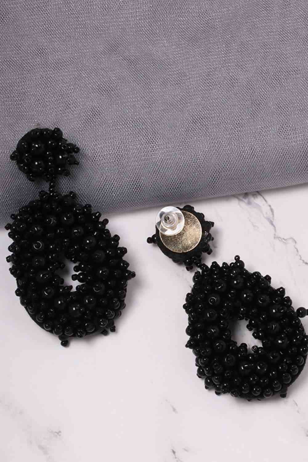 Chic Beaded Dangle Earrings - Vibrant Colors & Handcrafted Elegance