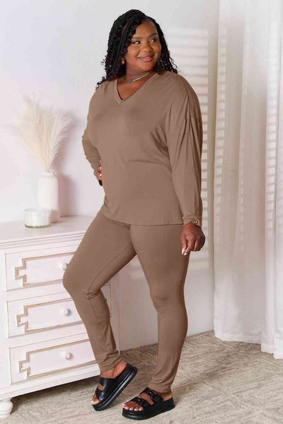 V-Neck Soft Rayon Lounge Set: Comfort & Style for All-Day Wear