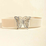 Chic Butterfly Elastic Belt with Durable Alloy Buckle