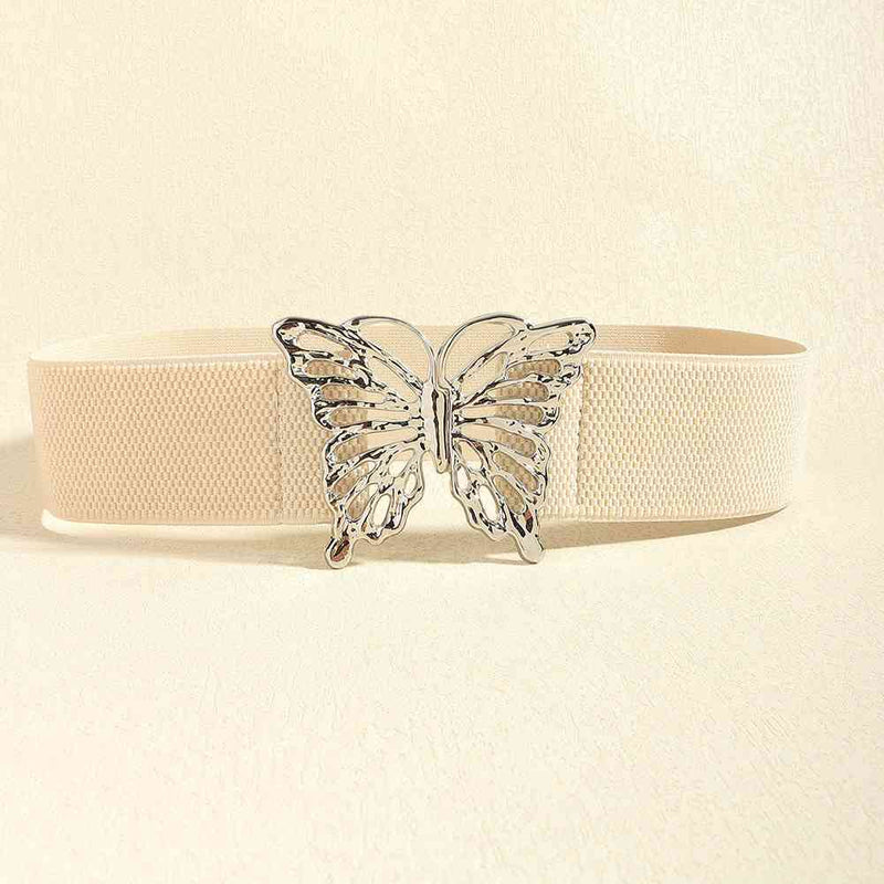 Chic Butterfly Elastic Belt with Durable Alloy Buckle