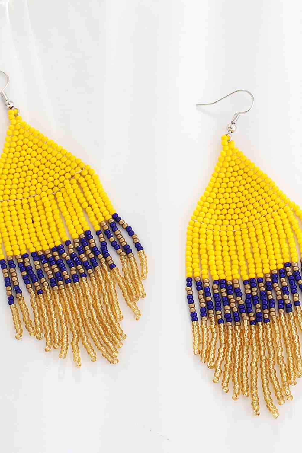Handmade Boho Beaded Dangle Earrings - Vibrant & Stylish