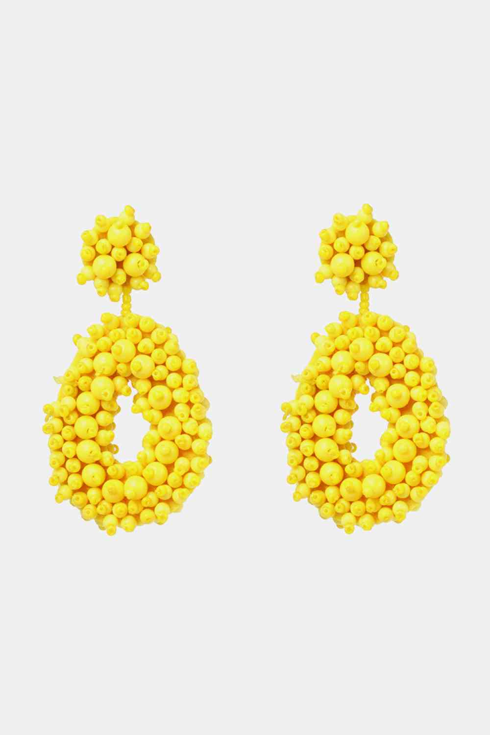 Chic Beaded Dangle Earrings - Vibrant Colors & Handcrafted Elegance