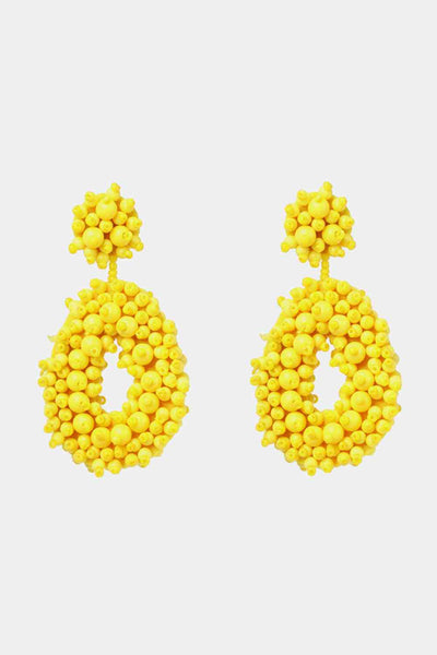 Chic Beaded Dangle Earrings - Vibrant Colors & Handcrafted Elegance