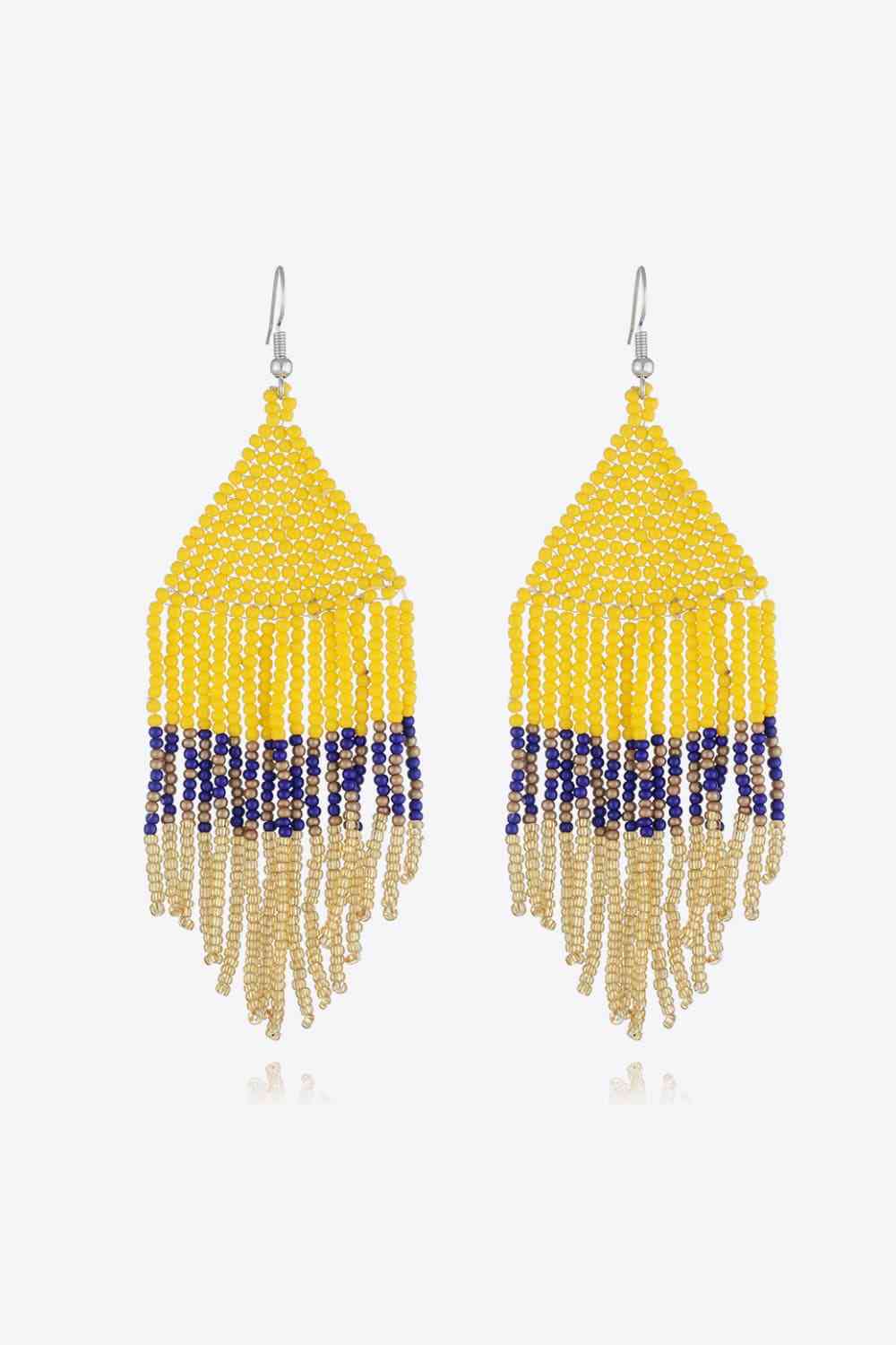 Handmade Boho Beaded Dangle Earrings - Vibrant & Stylish