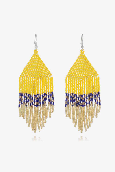 Handmade Boho Beaded Dangle Earrings - Vibrant & Stylish