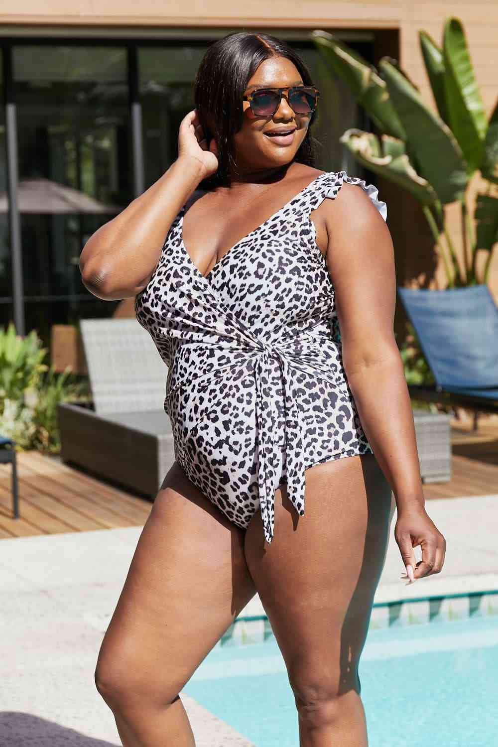 Marina West Swim Full Size Float On Ruffle One-Piece Cat