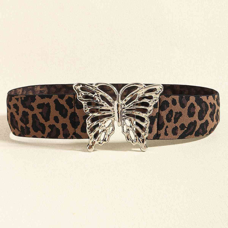 Chic Butterfly Elastic Belt with Durable Alloy Buckle