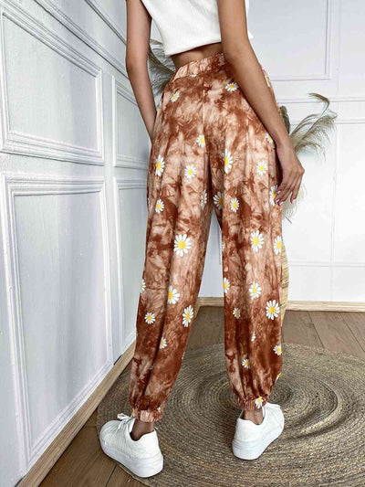 Floral Print High Waist Jogger Pants