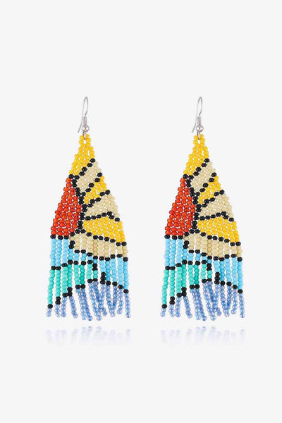 Handcrafted Beaded Dangle Earrings - Vibrant, Lightweight, Trendy