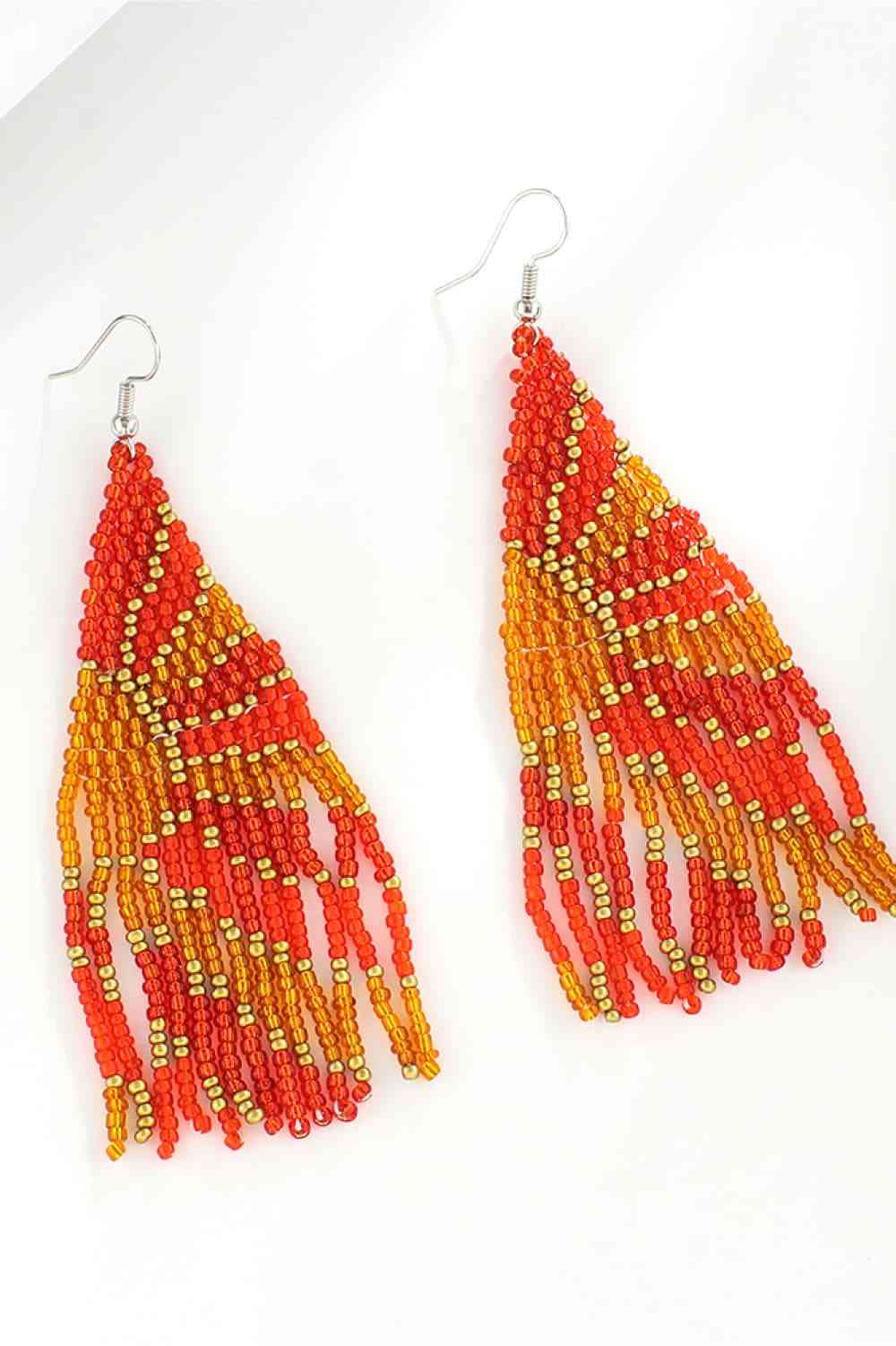 Handcrafted Beaded Dangle Earrings - Vibrant, Lightweight, Trendy