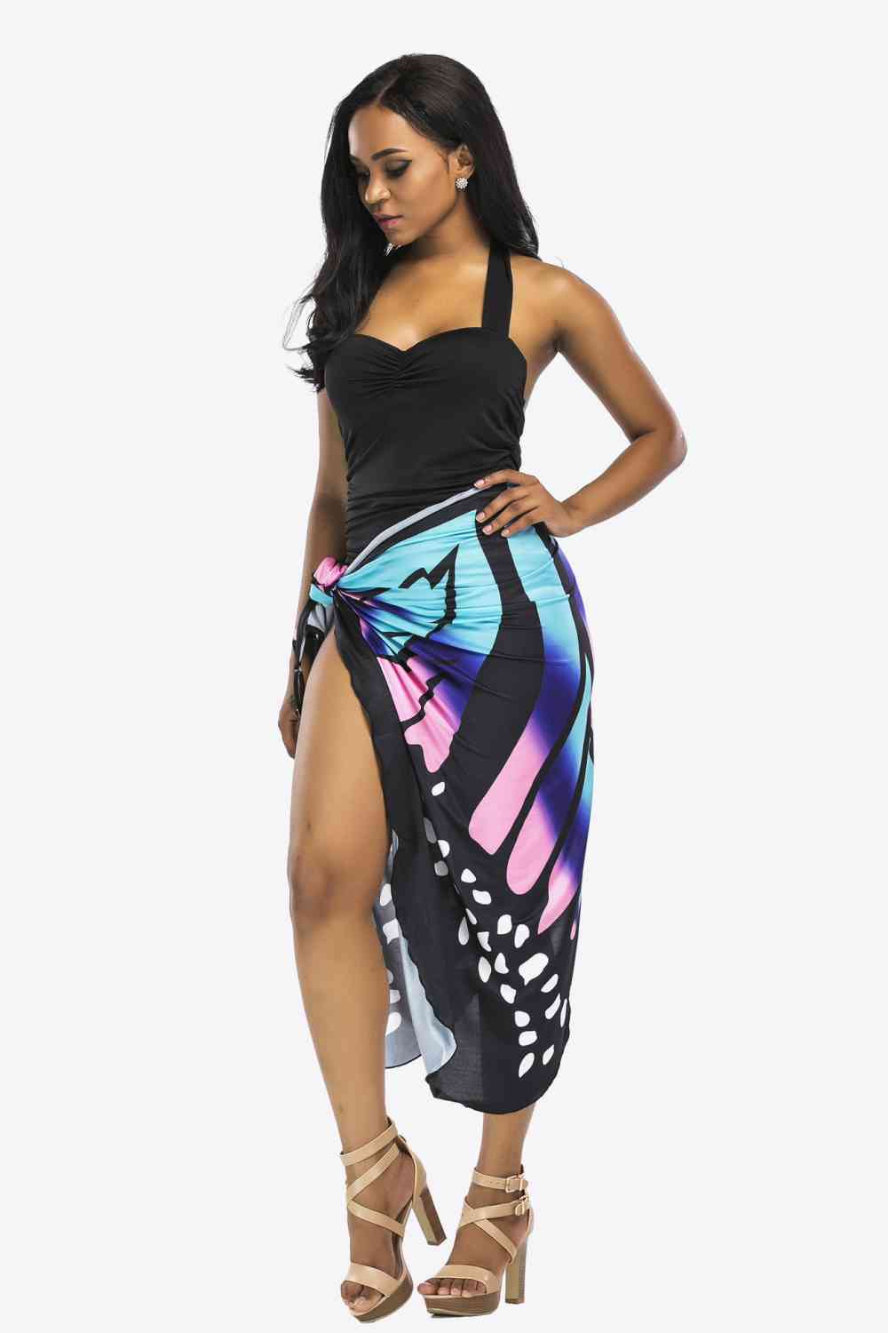 Chic Butterfly Spaghetti Strap Beach Cover-Up for Summer