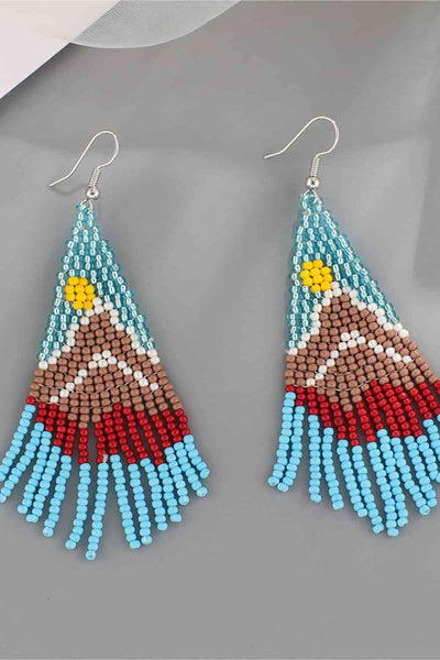 Handcrafted Beaded Dangle Earrings - Vibrant, Lightweight, Trendy