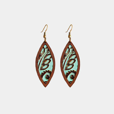 Geometrical Shape Wooden Dangle Earrings