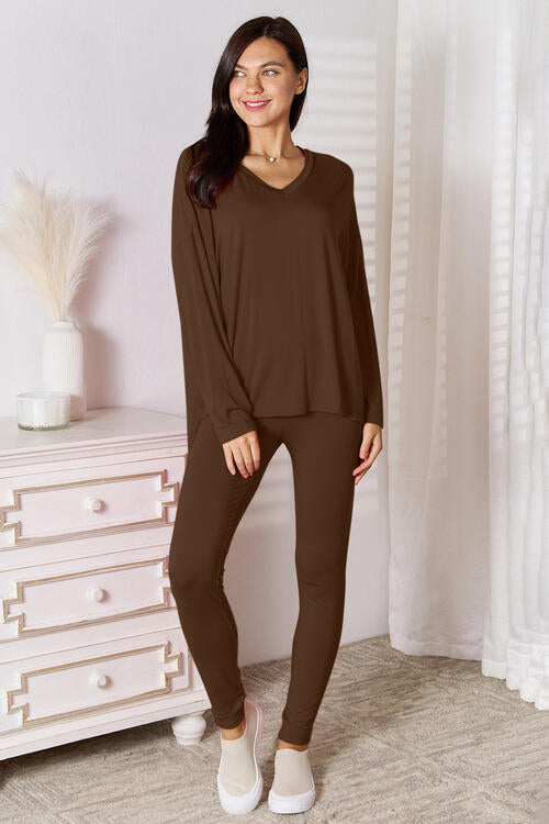V-Neck Soft Rayon Lounge Set: Comfort & Style for All-Day Wear