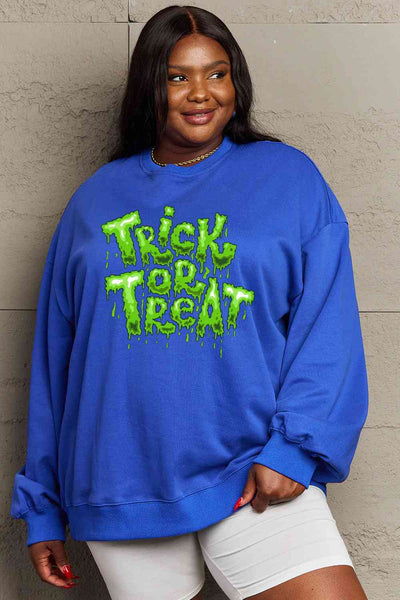 Simply Love FuSimpll Size TRICK OR TREAT Graphic Sweatshirt