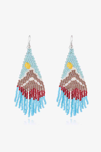 Handcrafted Beaded Dangle Earrings - Vibrant, Lightweight, Trendy