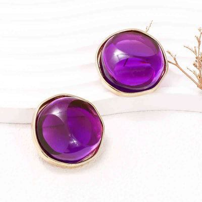 Trendy Red Alloy Geometric Earrings with Gold Accents