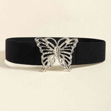 Chic Butterfly Elastic Belt with Durable Alloy Buckle
