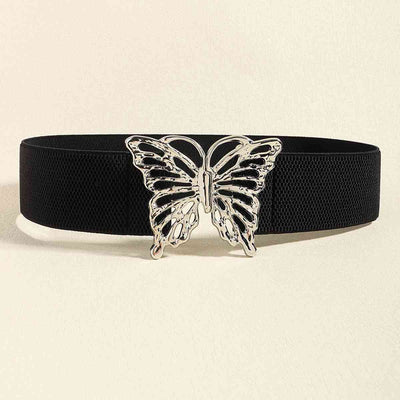 Chic Butterfly Elastic Belt with Durable Alloy Buckle
