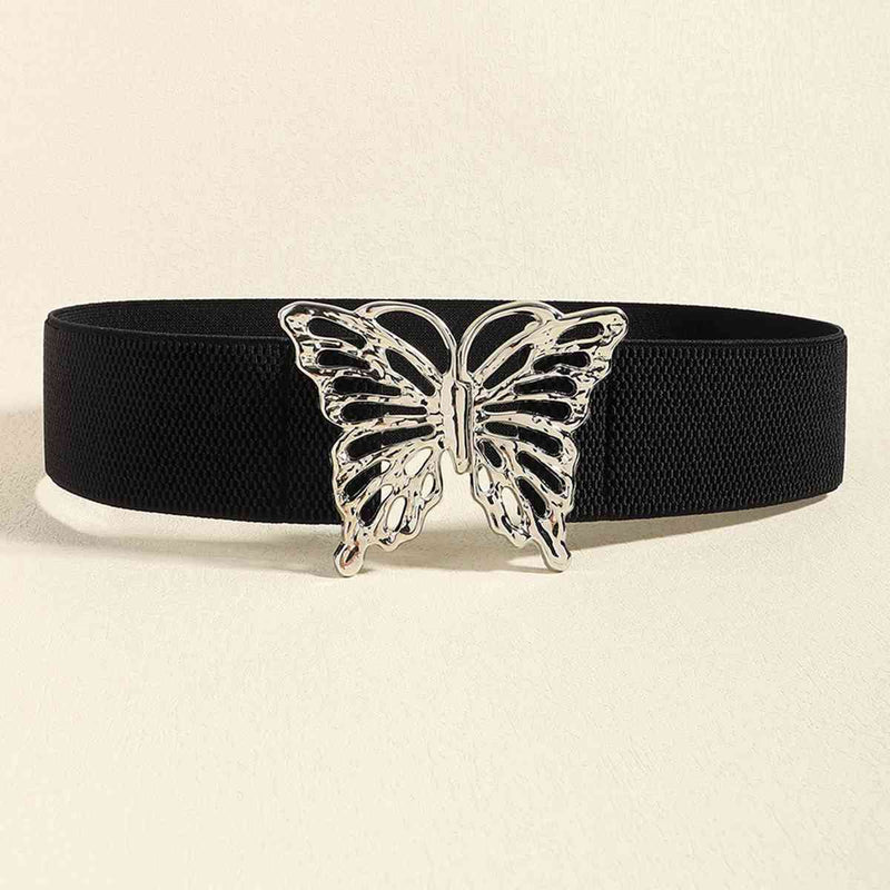 Chic Butterfly Elastic Belt with Durable Alloy Buckle
