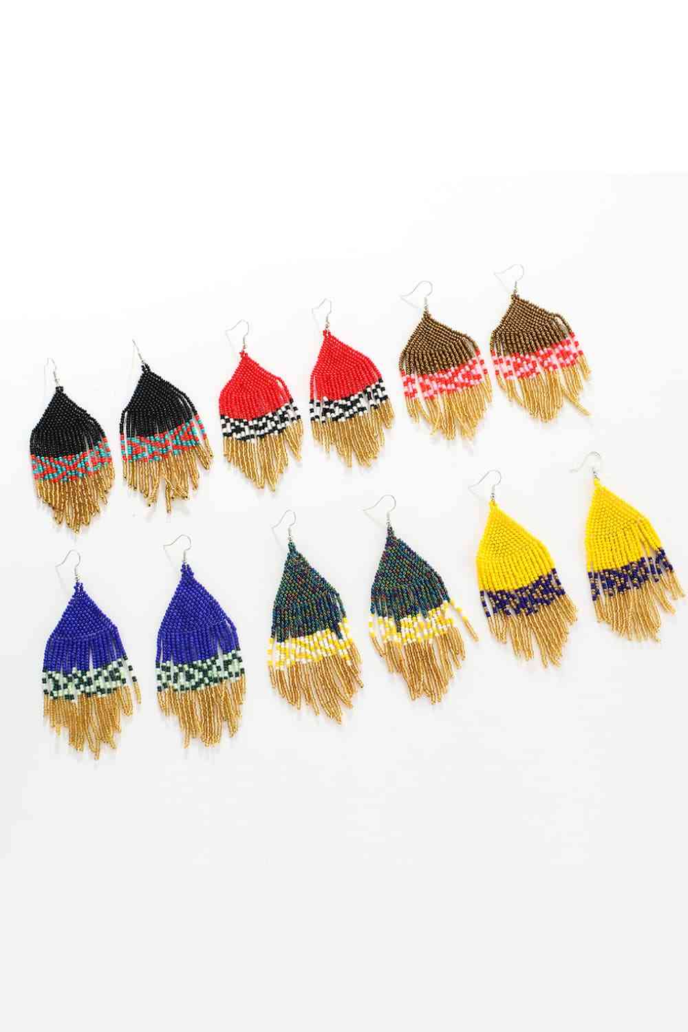 Handmade Boho Beaded Dangle Earrings - Vibrant & Stylish