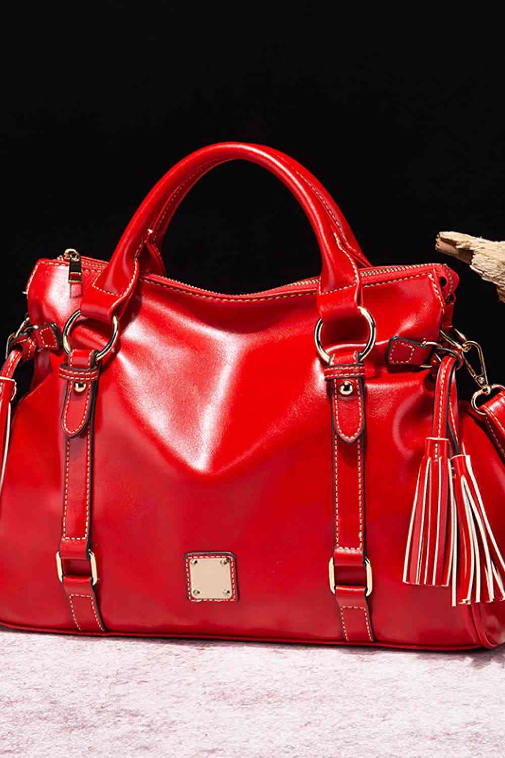 Elegant PU Leather Handbag with Tassels for Every Occasion