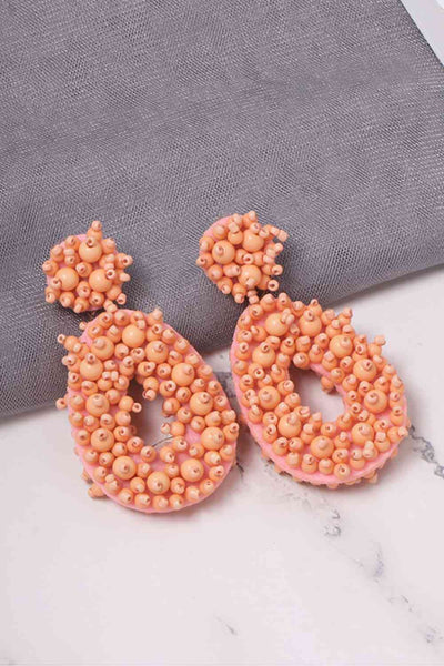 Chic Beaded Dangle Earrings - Vibrant Colors & Handcrafted Elegance