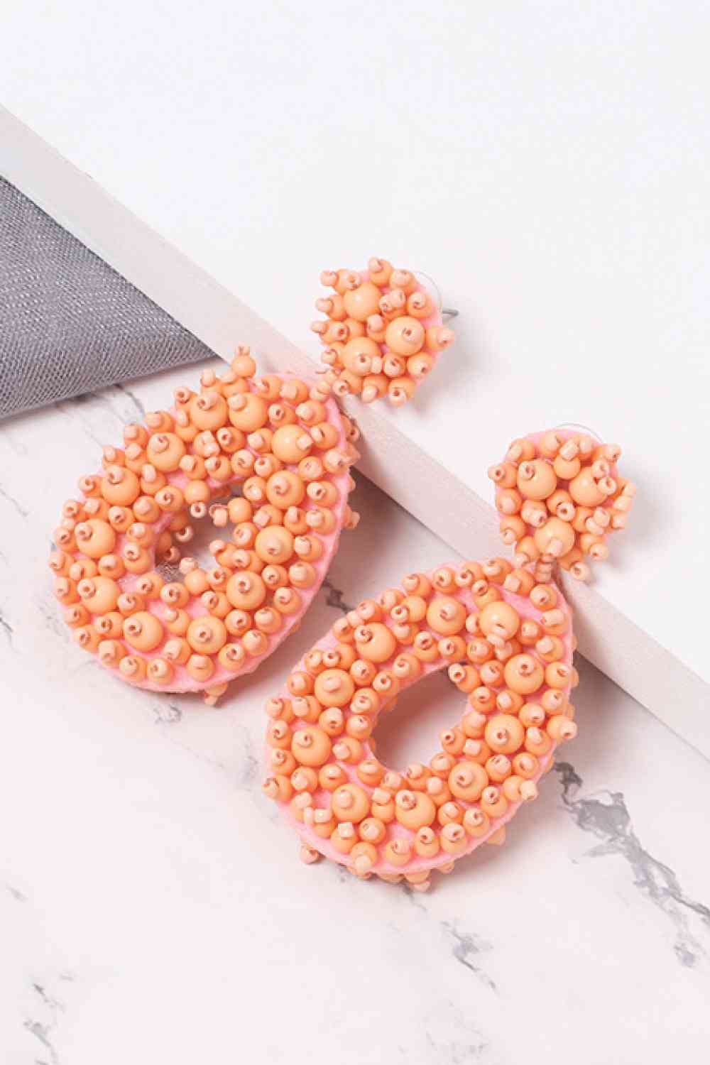 Chic Beaded Dangle Earrings - Vibrant Colors & Handcrafted Elegance