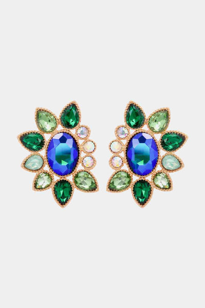 Geometrical Shape Glass Stone Dangle Earrings