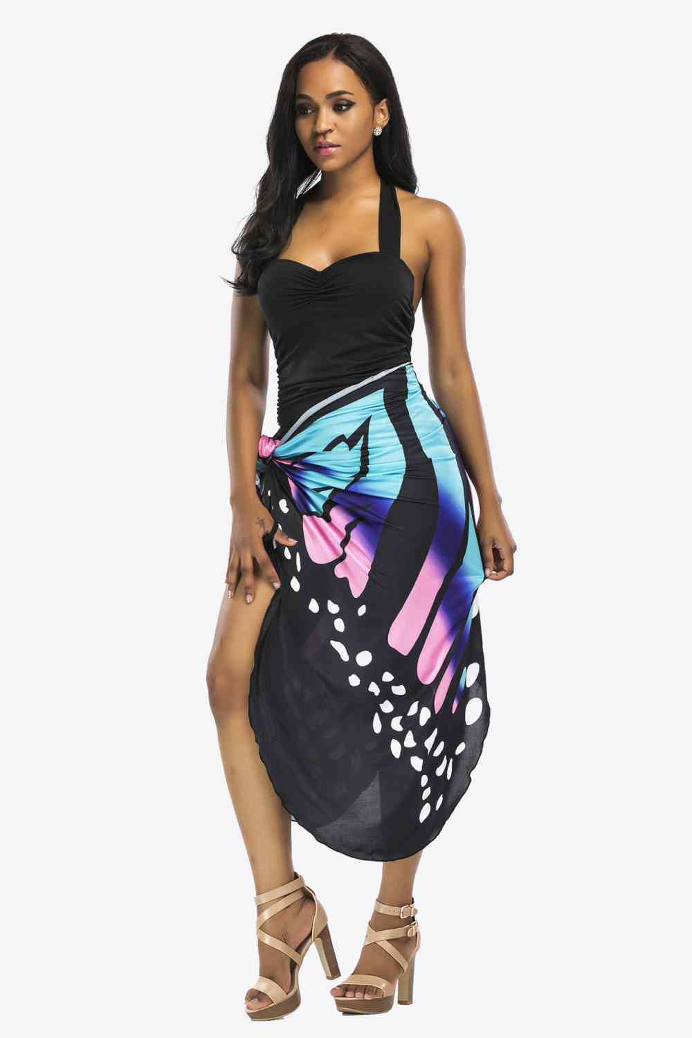 Chic Butterfly Spaghetti Strap Beach Cover-Up for Summer