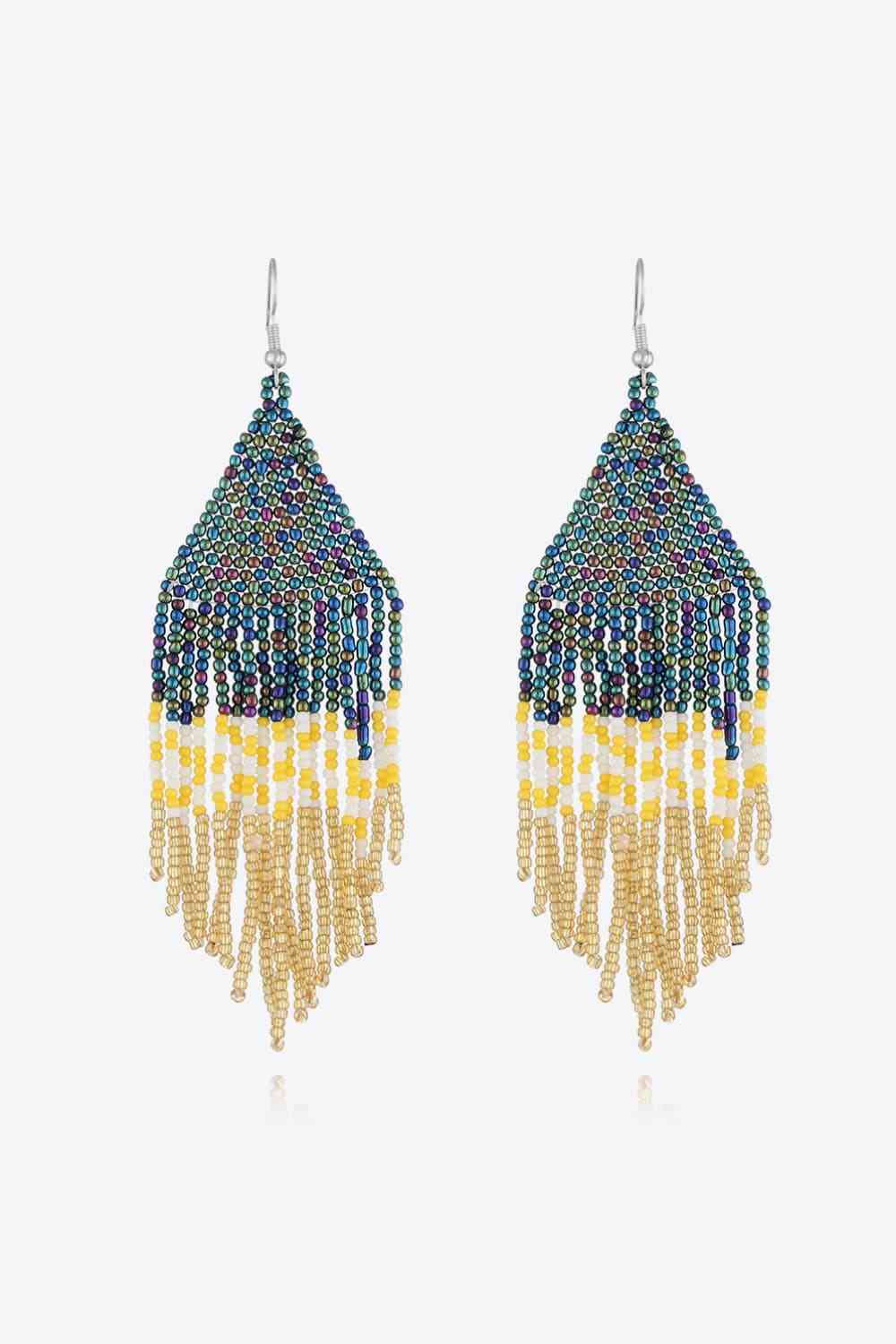 Handmade Boho Beaded Dangle Earrings - Vibrant & Stylish