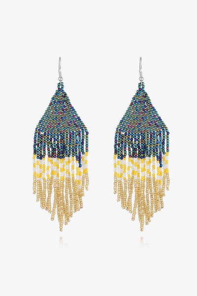 Handmade Boho Beaded Dangle Earrings - Vibrant & Stylish