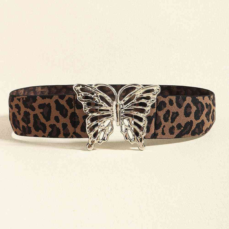 Chic Butterfly Elastic Belt with Durable Alloy Buckle