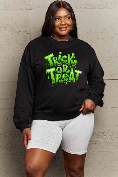 Simply Love FuSimpll Size TRICK OR TREAT Graphic Sweatshirt