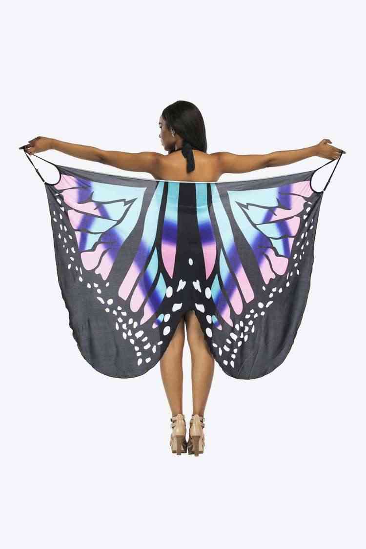 Chic Butterfly Spaghetti Strap Beach Cover-Up for Summer