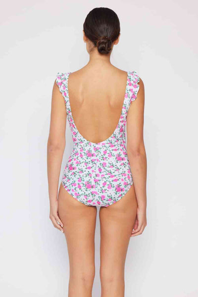 Marina West Swim Full Size Float On Ruffle One-Piece Roses Off-White