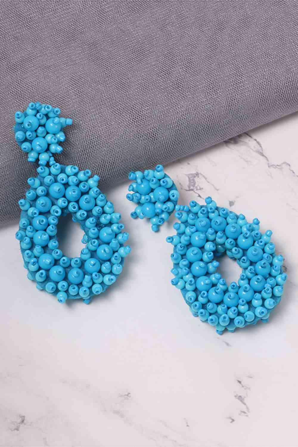 Chic Beaded Dangle Earrings - Vibrant Colors & Handcrafted Elegance
